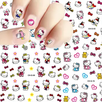 20шт 10шт Наклейки для ногтей Hello Kitty Мультяшный Материал Красота ногтей Для Девочек Водонепроницаемые наклейки Детская Наклейка для ногтей Смешанного Искусства