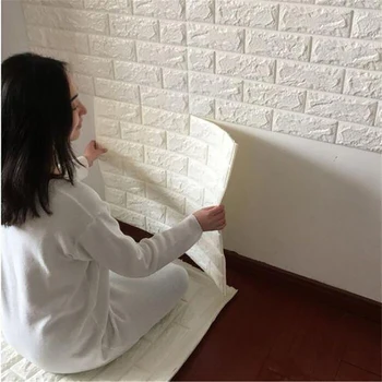 70 см * 1 м 3D наклейка на стену с кирпичным рисунком, Самоклеящаяся панель, водонепроницаемые обои для гостиной, украшение дома