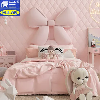 Детская мебель Современная Светлая роскошная Розовая кровать кровать принцессы Кровать с бантом 1,5 метра Кровать для девочек 1,8 метра Кровать для маленьких девочек