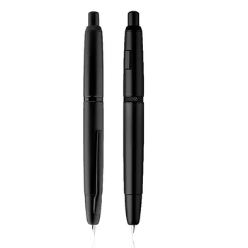Перьевые ручки MAJOHN A1 Press Выдвижной наконечник EF 0,4 мм Металлическая матово-черная ручка для письма с конвертером канцелярские школьные принадлежности