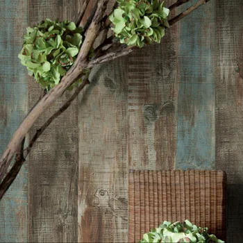 Рулон винтажных обоев в американском стиле, Персонализированная 3D деревянная стеновая панель, водонепроницаемые винтажные обои для кофейни