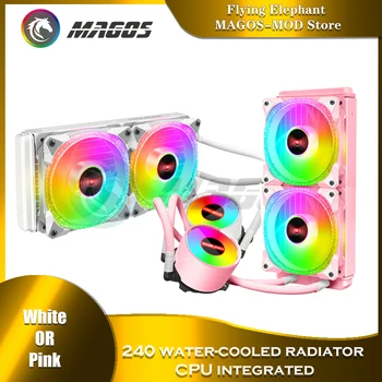 Процессор AIO Комплект Водяного Охлаждения Металлический Кулер-Радиатор Для Intel 115X 2011 2066 1700 AM4/3 FM1/2 Розовый Белый Refrigeracion Liquida PC
