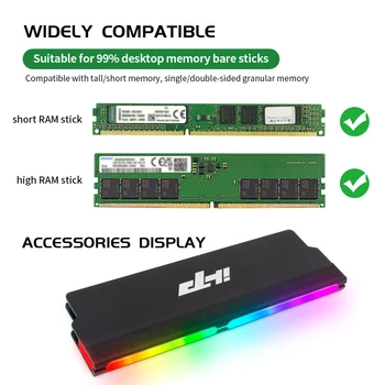 5v ARGB Memory Cooler Распределитель Тепла из Алюминиевого Сплава DDR3 DDR4 DDR5 Радиатор компьютерной памяти 600 мм Длина Провода 3 Pin