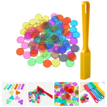 Прозрачный диск, учебные пособия, развивающая игрушка, Магнитная палочка для подсчета фишек