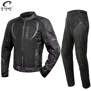 Мотоциклетная куртка, Брюки, мужская куртка для мотокросса, Летние дышащие износостойкие костюмы для велоспорта, защита от падения