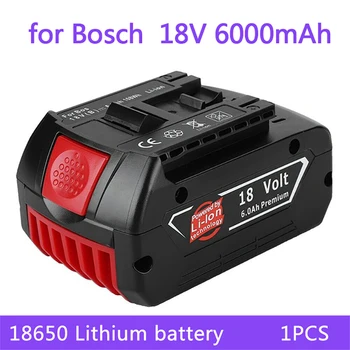 Аккумулятор 18V 6.0Ah Для Электродрели Bosch 18 V Литий-ионный Аккумулятор BAT609 BAT609G BAT618 BAT618G BAT614 + 1 Зарядное устройство