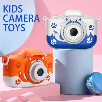 Мультяшная мини-камера для детей, цифровой детский видеомагнитофон, видеокамера с разрешением HD 1080P, обучающие игрушки для фотосъемки с двумя объективами, лучший подарок
