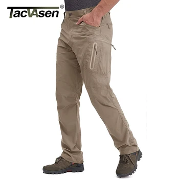 Летние легкие брюки TACVASEN, Мужские Тактические брюки для рыбалки, Походов, Нейлоновые быстросохнущие брюки-карго, Повседневные рабочие брюки