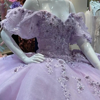 Роскошь высокой моды блестящее пышное платье корсет бисером 3D цветы вечерние пышные рукава на день рождения вечернее бальное платье