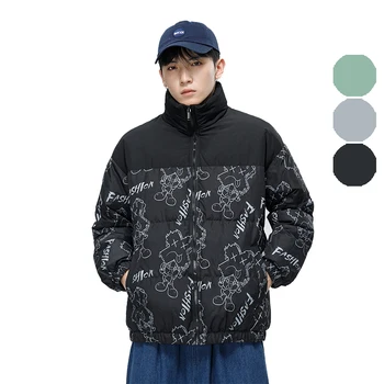 Sevenmoon Зимняя мужская куртка на 90% утином пуху со стоячим воротником, мультяшное пальто, ветрозащитная куртка, верхняя одежда корейского дизайна