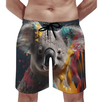 Пляжные шорты Koala, Забавные Плавки, Взрыв брызг жидкости, Мужские Быстросохнущие Спортивные Модные пляжные короткие штаны большого размера
