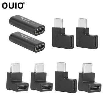 OUIO 90 градусов прямоугольный конвертер USB 3.1 Type C между мужчинами и женщинами USB-C адаптер для Samsung Huawei Smart Phone портативный