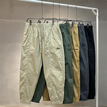 Брюки-карго 2023, Уличные мужские свободные широкие брюки из выстиранного хлопка, повседневные брюки