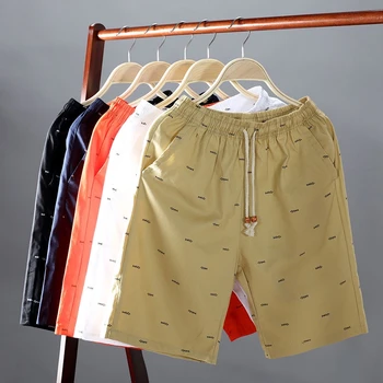 Модные шорты, мужские шорты для бега из полиэстера в Японском стиле, мужские повседневные Летние однотонные шорты с эластичной резинкой на талии, Одежда с принтом