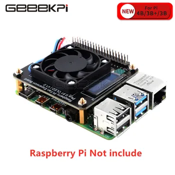Плата расширения вентилятора GeeekPi Raspberry Pi Плюс 0,91 OLED V1.0, совместимая с Raspberry Pi 4B/3B +/3B/2B