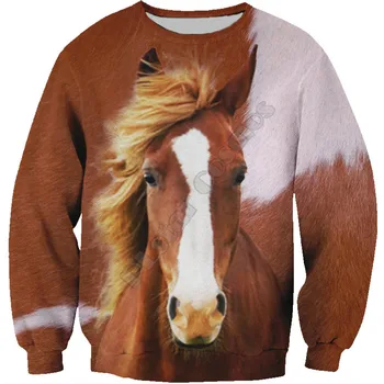 Толстовка с лошадью, женский свитер с 3D принтом для мужчин, толстовка, уличная одежда, пуловер с забавными животными, 4 цвета