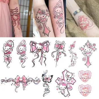 Sanrio Мультяшные Персонажи Kawaii Hello Kitty KT Cat Детские Временные Татуировки Наклейка Водонепроницаемая Татуировка Игрушки Детские Подарки