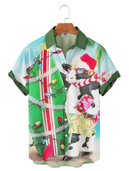 Модная Персональная Гавайская Рубашка с Аниме, Мужская Одежда, Бесплатная 3D Печать, Элегантная Мужская Рубашка Slim Fit Harajuku, Топы, Блузка Y2k