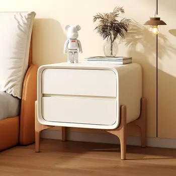 Прикроватный Новый Шкафчик Cream Style Design Sense Простая Современная Спальня Из массива дерева, Небольшой прикроватный шкаф для хранения вещей, прикроватная тумбочка в комплекте
