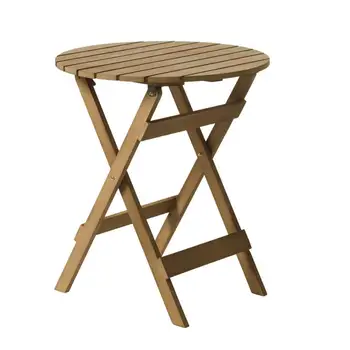 Складной уличный столик для патио Деревянный стул и круглый журнальный столик Идеально подходят для внутреннего дворика у бассейна и сада