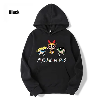 Горячая весенняя мода США аниме The P-Powerpuffs Girls Friends ТВ-шоу, пуловер с карманом, толстовки с капюшоном