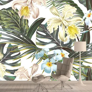 Индивидуальный декор, растения Тропического леса, 3D обои, фрески для стен гостиной, Бумажный дом, Диван, Фон, Контактные рулоны