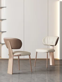 Ff87модернистский легкий роскошный обеденный стул в простом скандинавском стиле, Домашний повседневный стул из нержавеющей стали, удобный дизайнерский стул