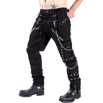 Весенне-осенние персонализированные повседневные брюки, мужские брюки-карго в стиле панк-рок, мужские модные повседневные брюки с заклепками, мужские повседневные брюки