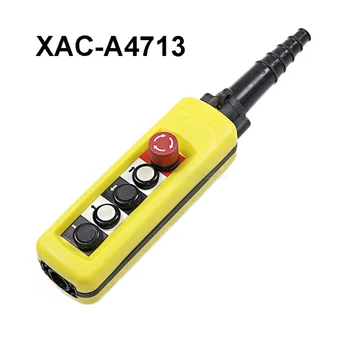 1шт XAC-A4713 Коробка переключения управления кнопкой крана Непромокаемого типа для подъема Вверх Вниз Влево вправо Аварийной остановки Желтого цвета