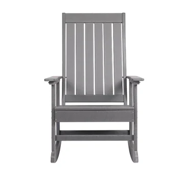 Ez-Care Tek-Wood Adirondack Rocker - Шиферно-серый уличный стул мебель из ротанга Садовый стул