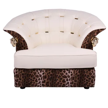 Современный Роскошный Кожаный Диван С Медной Леопардовой Тканью Sofa