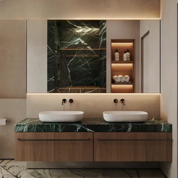 Комбинированный шкаф для ванной комнаты из массива дерева, шиферная туалетная раковина, умывальник для лица, японская современная простая дизайнерская модель