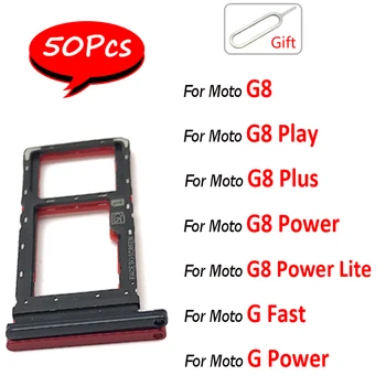 50шт, Оригинальный слот для чипа SIM-карты, выдвижной лоток, Держатель Адаптера, ремонтная деталь + Pin-код Для Moto G8 Plus Play Power Lite G Fast Power