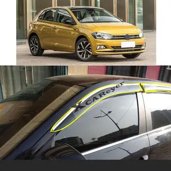 Автомобильная Наклейка Пластиковое Оконное Стекло Ветровой Козырек От Дождя/Солнца Для VW Volkswagen Polo Plus Хэтчбек 2018 2019 2020 2021 2022