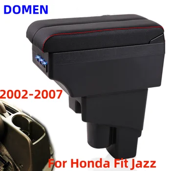 Для Honda Fit Jazz, коробка для подлокотников, детали интерьера, Центральное содержимое автомобиля С выдвижным отверстием для чашки, Большое пространство, Двухслойный USB DOMEN