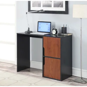 Концепции удобства Designs2Go Студенческий письменный стол со шкафчиками для хранения, черный/вишневый