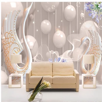 Обои на заказ Европейский Белый лебедь геометрический шар фреска гостиная спальня ТВ фон стены Домашний декор 3D обои