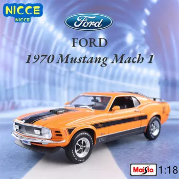 Maisto 1:18 1970 Ford Mustang Mach 1 Моделирование спортивного автомобиля, Отлитый под давлением Автомобиль Из Металлического Сплава, Модель Автомобиля, Коллекция детских игрушек, Подарки B803