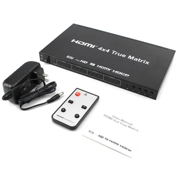 HDMI 4X4 Матричный Переключатель Разветвитель Коробка HDMI Matrix 4x4 4K 1080p 60Hz 4 In 4 Out 4KX2K Аудио Видео Конвертер для PS3 PS4 DVD PC HDTV
