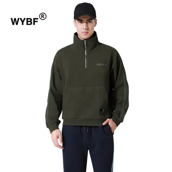 Новый пуловер, мужские толстовки, весенне-осенний комплект с длинными рукавами на молнии, стоячий воротник, повседневная спортивная мужская одежда