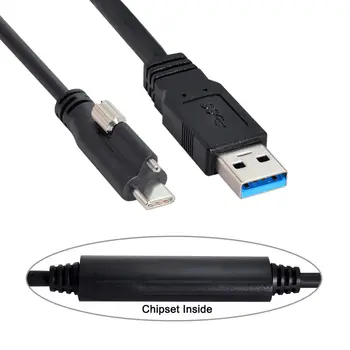 Тип крепления кабеля передачи данных CYDZ Type-C USB 3.1 с одновинтовой фиксацией к USB3.0 для промышленного рекордера камеры, портативного ПК и диска 8 м