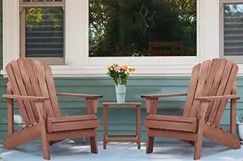 Набор стульев Adirondack из 2-х предварительно собранных Напольных Деревянных стульев для сада/заднего двора/Камина/Бассейна/Пляжа/Палубы