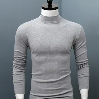 Простая мужская верхняя одежда, однотонный эластичный мужской топ, Тонкая повседневная мужская рубашка для дома