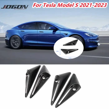 Настоящее Углеродное Волокно Для Tesla Model S 2021 2022 2023 Автомобильный Боковой Маркер Крышка Сигнала Поворота Камера Накладка На Крыло Наклейка Аксессуары