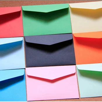 10 шт./лот Мини-конверты ярких цветов DIY Многофункциональный Бумажный Конверт для Письма, Бумажные Открытки, Школьный Материал