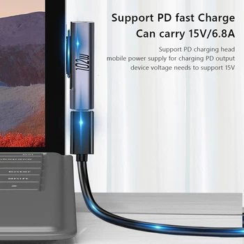 Конвертер Разъемов Быстрой зарядки 15V/3A USB C PD для Microsoft Surface Pro 3 4 5 6 7 8 X Адаптер Питания Surface Book Type C