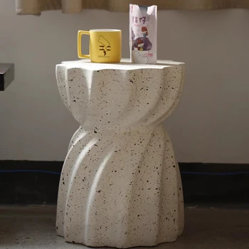 Белый Квадратный журнальный столик в гостиной, Небольшая Дизайнерская Журнальная столешница из мрамора, Декоративная Меса, Современная мебель в скандинавском стиле