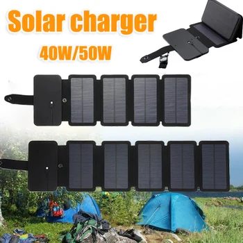 Складная Солнечная панель 5 В, Выход USB 2A, Портативная Солнечная панель, Аварийная зарядка, Наружный Банк питания для телефона, Солнечное зарядное устройство Для Походного лагеря