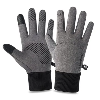 Зимние водонепроницаемые мужские перчатки, ветрозащитные спортивные, для рыбалки, с сенсорным экраном, для вождения мотоцикла, Лыжные, нескользящие, теплые, Велосипедные, женские перчатки