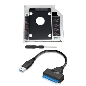 Аксессуары из 2 предметов: 1 шт. SATA 2Nd HDD HD SSD Корпус для жесткого диска Caddy Case Лоток и 1 шт. Кабель-адаптер для жесткого диска SATA